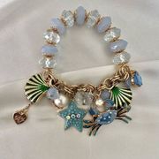 Betsey Johnson ocean crab starfish charm bracelet