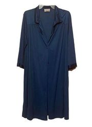 Vanity Fair Vintage Satiny Navy Blue Robe, Housecoat size medium