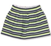 Davi & Dani Neon Highlighter Yellow Rickrack Stretch Mini Circle Skirt Size M