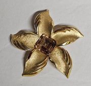 Crown Trifari star brooch with topaz