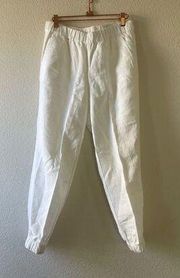 J crew white linen blend jogger style pants size 4