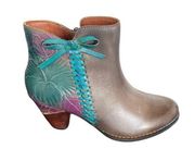 NWT L’Artiste Spring Step Women’s Leather Ankle Boots Chocolate multi Size 6