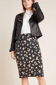 Anthropologie Maeve Delphine Leopard Print Pencil Skirt