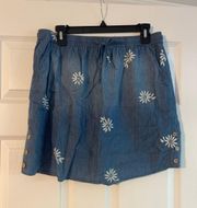 Chambray Mini Skirt 