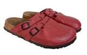 Birkenstock Birkis  Red Slip On Closed Toe Camden Clog Sandal Size L6 M4