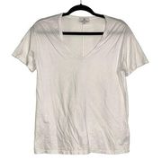 Adriano Goldschmied V-Neck Short Sleeve White Tee XS