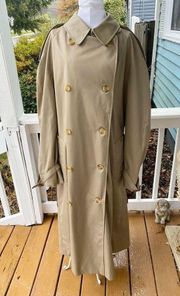 Aquascutum of London Tan Vintage Classic Trench Coat Womens Large