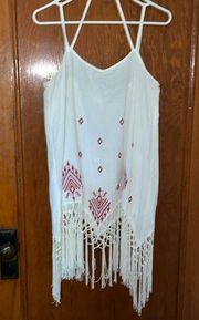 Esley Women’s Spaghetti Strap Tank with a Tassel Hem A9