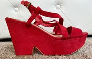 Red Platform Sandals