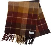 Vintage Lord & Taylor Pure Cashmere Brown Cinnamon Plaid Scarf Fringe Detail