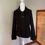 Jack by BB Dakota Black Pea Coat Medium