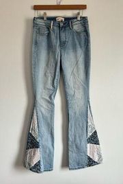 Driftwood Farrah Patchwork Flare Denim Jeans SIZE 27