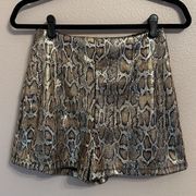 Snake Skin Print Shorts - Socialite - Size XS Sparkle Sequin