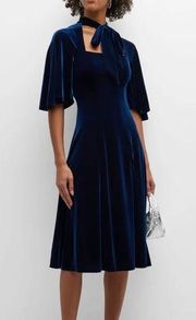 Black Halo Coralia Flutter Sleeve Velvet Midi Dress 2