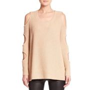 Zoe Jordan Sweater XS Galileo Wool Cashmere Cold Shoulder Cutout Sleeves Knit