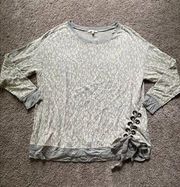 Ava James women’s 1X gray animal print long sleeve top