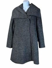 Cole Haan Charcoal Cowl Neck Wool Blend Coat Size 10