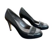 Cole Haan nike Air Moc Pump 90 Black Leather Gray Wool Heels size 8