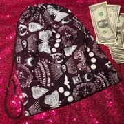 Spooky Scary Ouija Bag Drawstring Purse Wristlet goth emo grunge