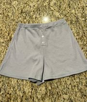 NWT  Button Detail Waffle Shorts Blue