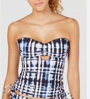 New with tags Lucky Brand Women's Solstice Canyon Printed Bandeau Tankini Top