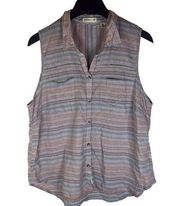 Toad & Co Womens Sleeveless Airbrush Deco Shirt Size XL Summer