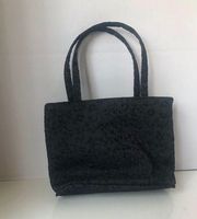 Saks Fifth Avenue black bag embroidered handbag purse