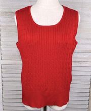 LIZ CLAIBORNE Cableknit Sweater Vest Red-Large