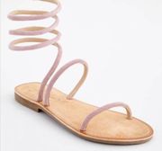 Free People Women's Havana Leather Gladiator Flat Sandal in Pink Size 36