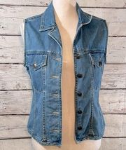 ST JOHN'S BAY Vintage Denim Vest 100% Cotton-Small