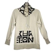 Burton Sweatshirt Women Large Beige Black Aztec Print Neutral Casual Streetwear