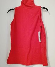 Hillard & Hanson Red Sleeveless Turtle Neck Petite Medium PM