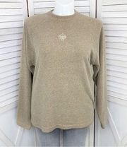 Prana Embroidered Logo French Terry Pullover Brown Tan XL