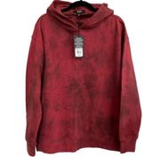 NWT HUDSON Tie Dye Hoodie with Cutout Back in Cabernet Fatigue Size Small