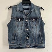 Maurices Denim Vest Western Country Concert Summer Bohemian Casual Small