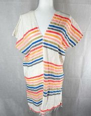 Lemlem V Neck Gauzy Cotton Tunic Swim Beach Cover Up Size Small