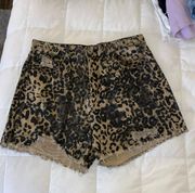 Leopard Jean Shorts