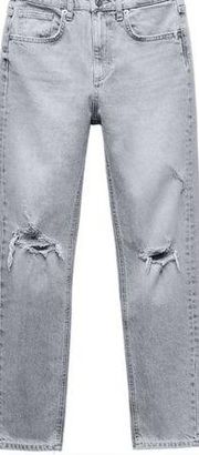 ZARA  Slim Fit High Rise Ripped Jeans