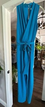 adelyn rae Turquoise Sleeveless Lined‎ Jumpsuit Size Small
