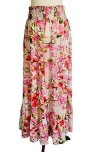 NEW Boston Proper Wild Flowers Maxi Skirt Pink Floral 10 MSRP $129 Prairie, S23