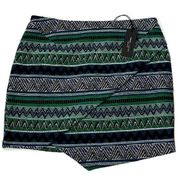 NWT Romeo & Juliet Couture Green Aztec Print Asymmetrical Skirt