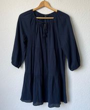 J.Crew  Navy Blue Long Sleeve Babydoll Dress