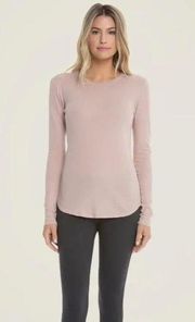 💕BAREFOOT DREAMS💕 Long Sleeve Loose Jersey Crew Neck Tee ~ Oyster Medium NWT