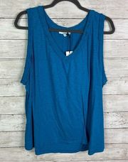 Michael Stars Dina Mixed Fabric Tank Size 2X