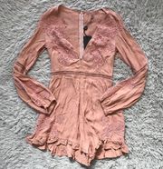 Lilou Floral Romper in Dusty Rose S