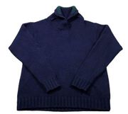 Vintage L.L. Bean Wool Blend Shawl Collar Sweater Hong Kong Blue Women's Medium