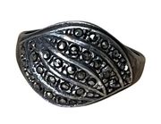 Sterling Silver Marcasite Ring, Victorian Style Ring, Vintage Silver Ring Sz 6.5