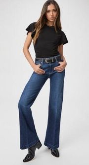 PAIGE size 31 Leenah Ankle High Rise Trouser Leg jeans raw hem Gracie Lou NWT