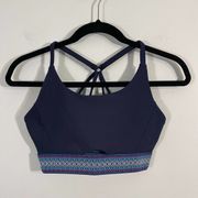 SOUL by Soulcycle Women's Navy Embroidered Trim Sports Bra Size S