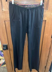 Scrubs Pants Medium Tall Black Pockets Drawstring